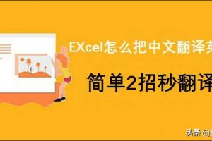 Excel怎么把中文翻译成英文？简单2笔秒翻译缩略图